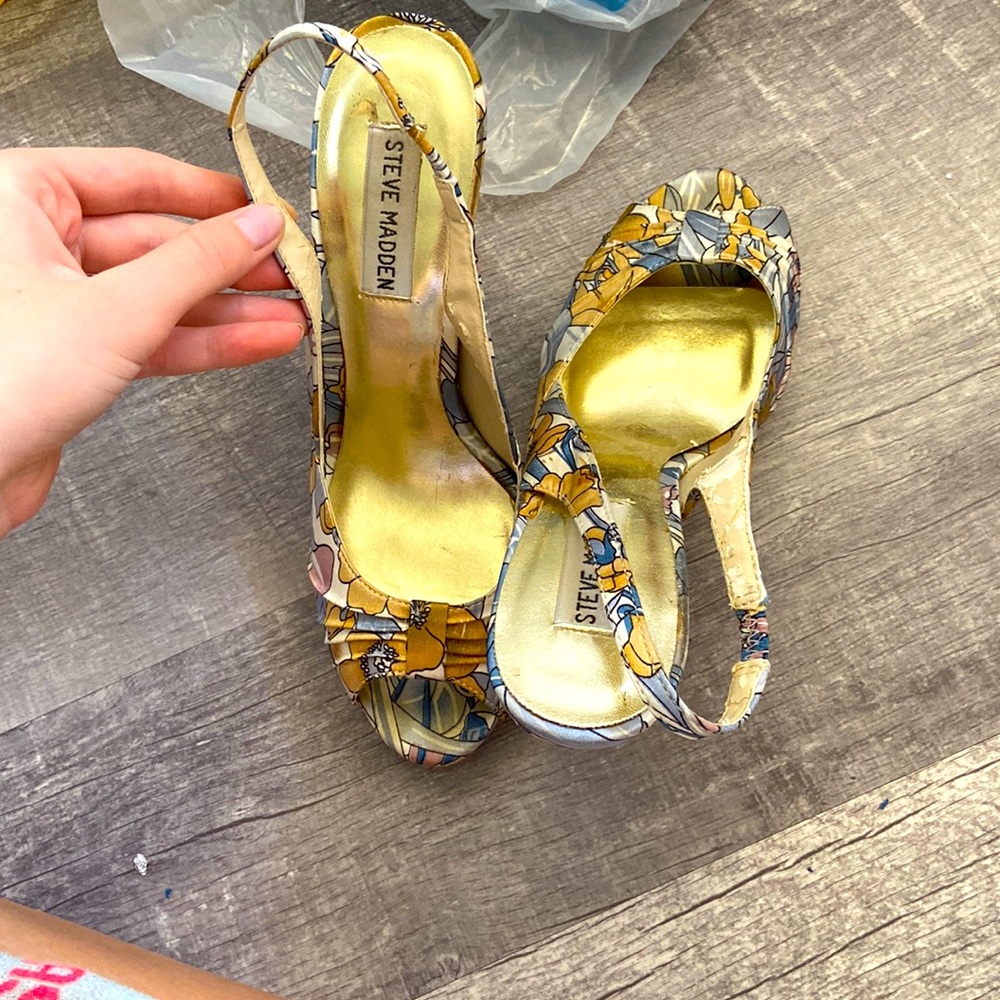 Steve Madden floral high heels fairy spring